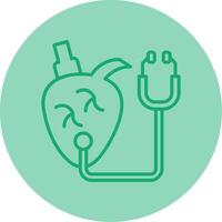 Heart Checkup Line Dual Tone Circle Icon vector