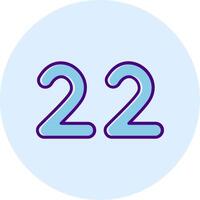Twenty two Line Dual Tone Circle Icon vector