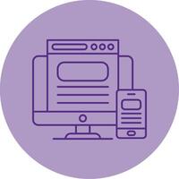 Responsive Design Line Dual Tone Circle Icon vector