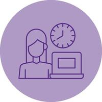 Working Hours Line Dual Tone Circle Icon vector