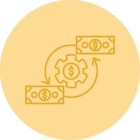 Cash Flow Line Dual Tone Circle Icon vector