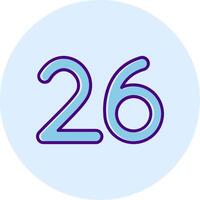 Twenty six Line Dual Tone Circle Icon vector