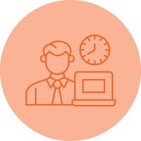 Office Working Hours Line Dual Tone Circle Icon vector