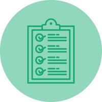 Checklist Line Dual Tone Circle Icon vector