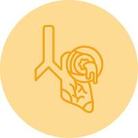 Bronchiectasis Line Dual Tone Circle Icon vector