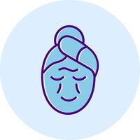 Wrinkle Line Dual Tone Circle Icon vector