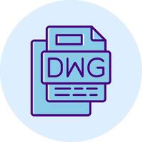 DWG File Line Dual Tone Circle Icon vector