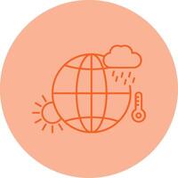 Climate Change Line Dual Tone Circle Icon vector