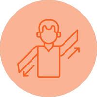 Parallel Arm Line Dual Tone Circle Icon vector