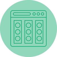 Color Palette Line Dual Tone Circle Icon vector