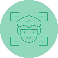 Face Recognition Line Dual Tone Circle Icon vector