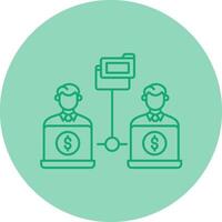 Remote Access Of Files Line Dual Tone Circle Icon vector