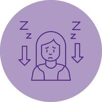 Tiredness Line Dual Tone Circle Icon vector