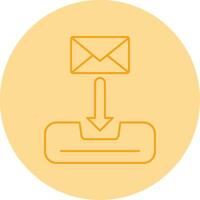 Inbox Line Dual Tone Circle Icon vector