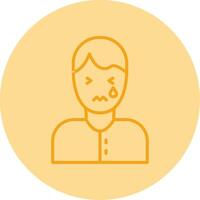 Sadness Line Dual Tone Circle Icon vector
