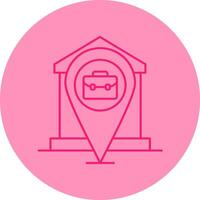 Remote Working Line Dual Tone Circle Icon vector