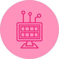 Digital Disruption Line Dual Tone Circle Icon vector