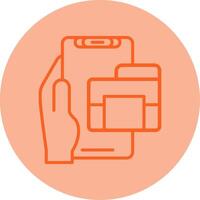 Folder Line Dual Tone Circle Icon vector