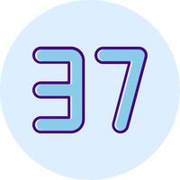 Thirty seven Line Dual Tone Circle Icon vector
