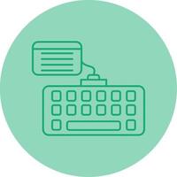 Keyboard Line Dual Tone Circle Icon vector