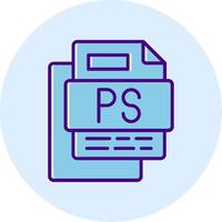 PS File Line Dual Tone Circle Icon vector