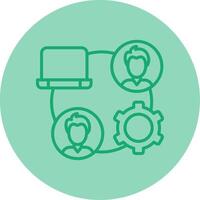 Remote Job Line Dual Tone Circle Icon vector