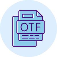 OTF File Line Dual Tone Circle Icon vector