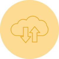 Cloud Upload And Download Line Dual Tone Circle Icon vector