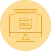Local Line Dual Tone Circle Icon vector