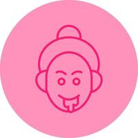 Drooling Line Dual Tone Circle Icon vector