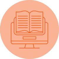 E Learning Line Dual Tone Circle Icon vector