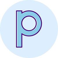 Small p Icon vector