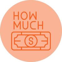 How Much Line Dual Tone Circle Icon vector