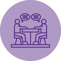 Discussion Line Dual Tone Circle Icon vector