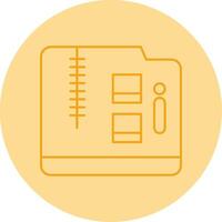 Archive Folder Line Dual Tone Circle Icon vector