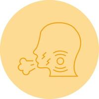Cough Line Dual Tone Circle Icon vector