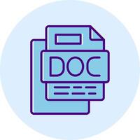 DOC File Line Dual Tone Circle Icon vector