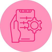 Setting Line Dual Tone Circle Icon vector