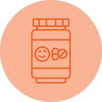 Antidepressant Line Dual Tone Circle Icon vector