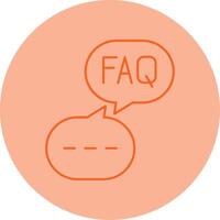 Faq Line Dual Tone Circle Icon vector