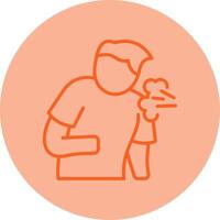 Cough Line Dual Tone Circle Icon vector