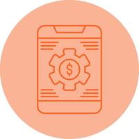 Banking App Settings Line Dual Tone Circle Icon vector