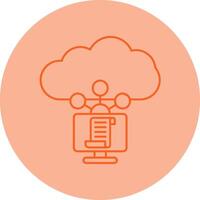 Cloud Service Line Dual Tone Circle Icon vector