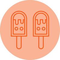 Ice Cream Line Dual Tone Circle Icon vector