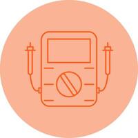Voltmeter Line Dual Tone Circle Icon vector
