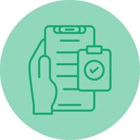 Check List Line Dual Tone Circle Icon vector