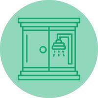 Shower Room Line Dual Tone Circle Icon vector