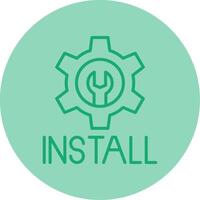 Install Line Dual Tone Circle Icon vector