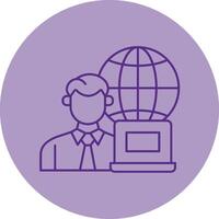 Remotely Working Line Dual Tone Circle Icon vector