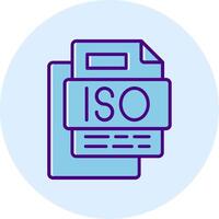 ISO File Line Dual Tone Circle Icon vector